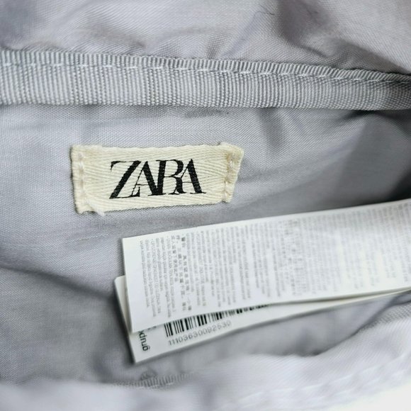 Zara Teddy Bear Fanny Pack Sling Back Metallic Silver Black Small Adjustable Fun - Picture 2 of 10